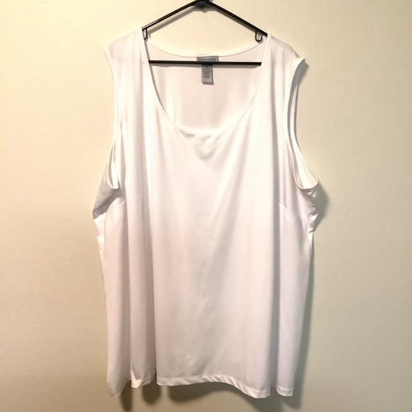 Catherine’s Women’s plus size 5X casual polyester spandex blend white tank top - Picture 1 of 8